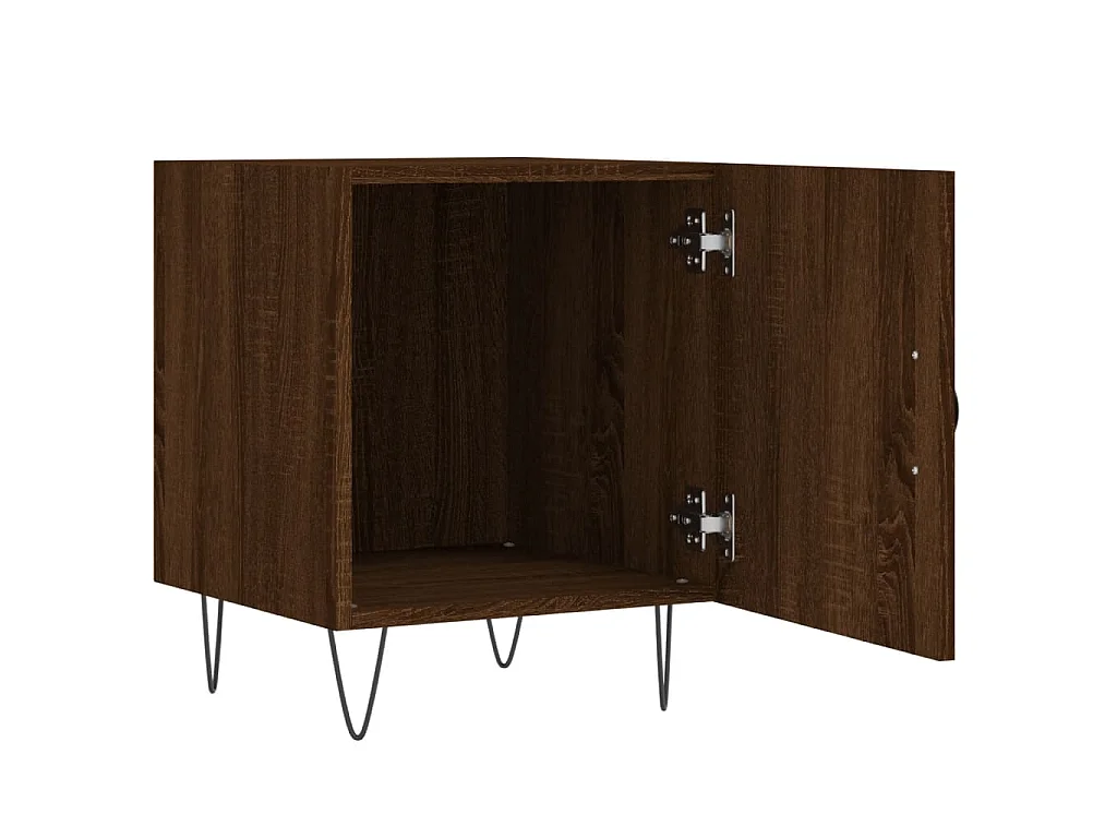 Mesita de noche madera de ingeniería marrón roble 40x40x50 cm