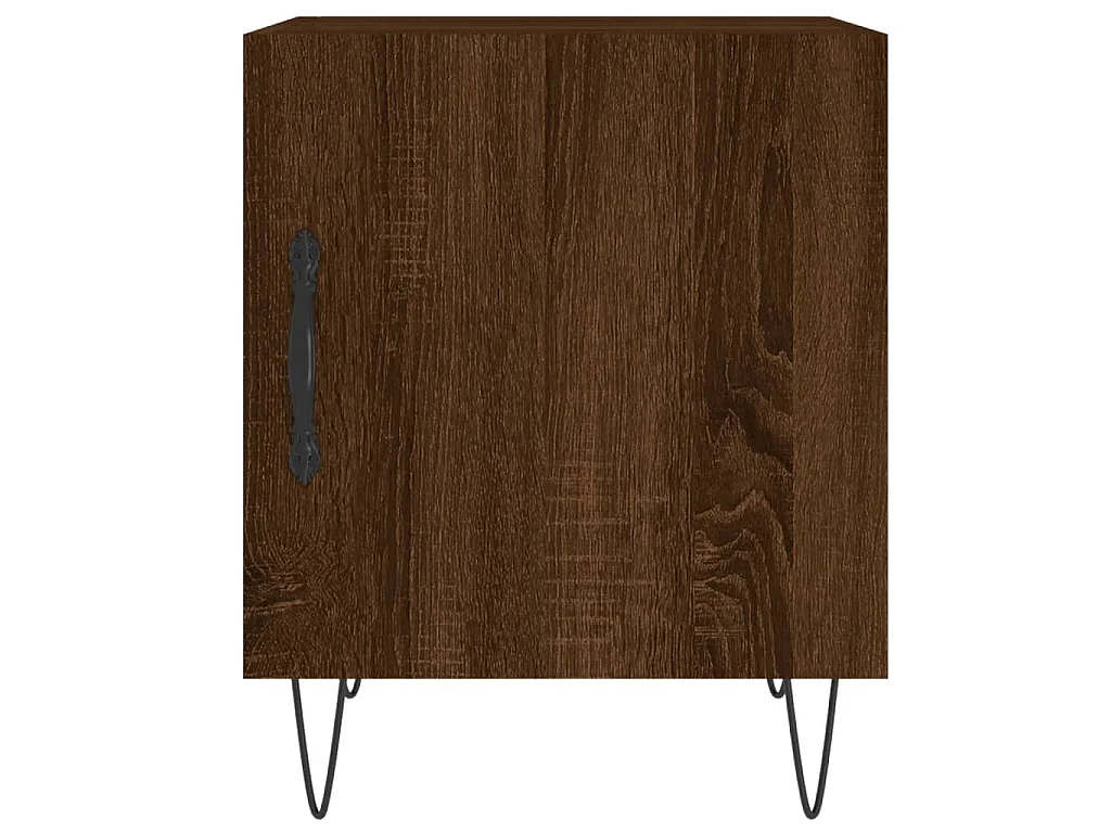Mesita de noche madera de ingeniería marrón roble 40x40x50 cm