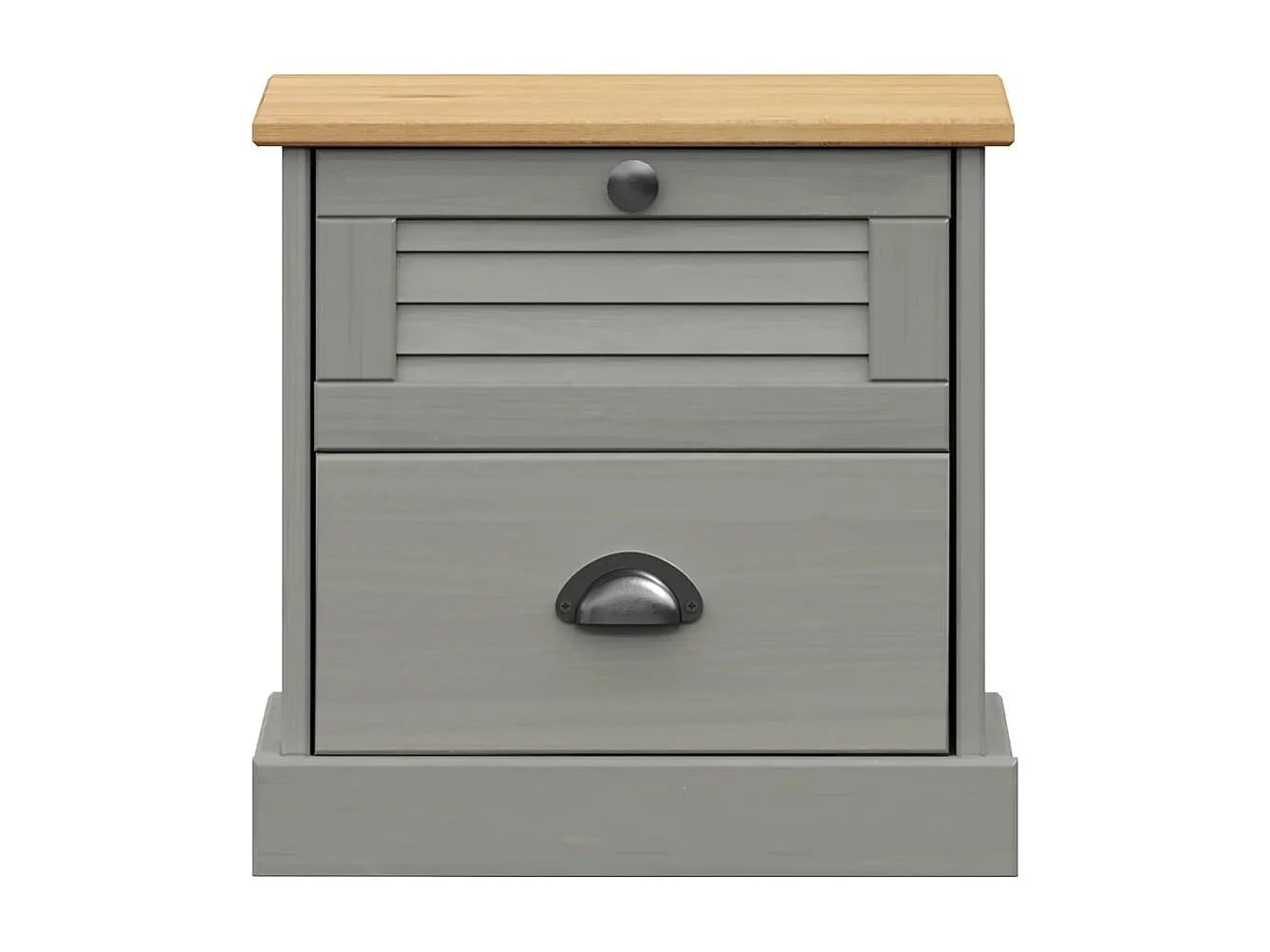 Nachttisch VIGO Grau 42x35x42 cm Massivholz Kiefer