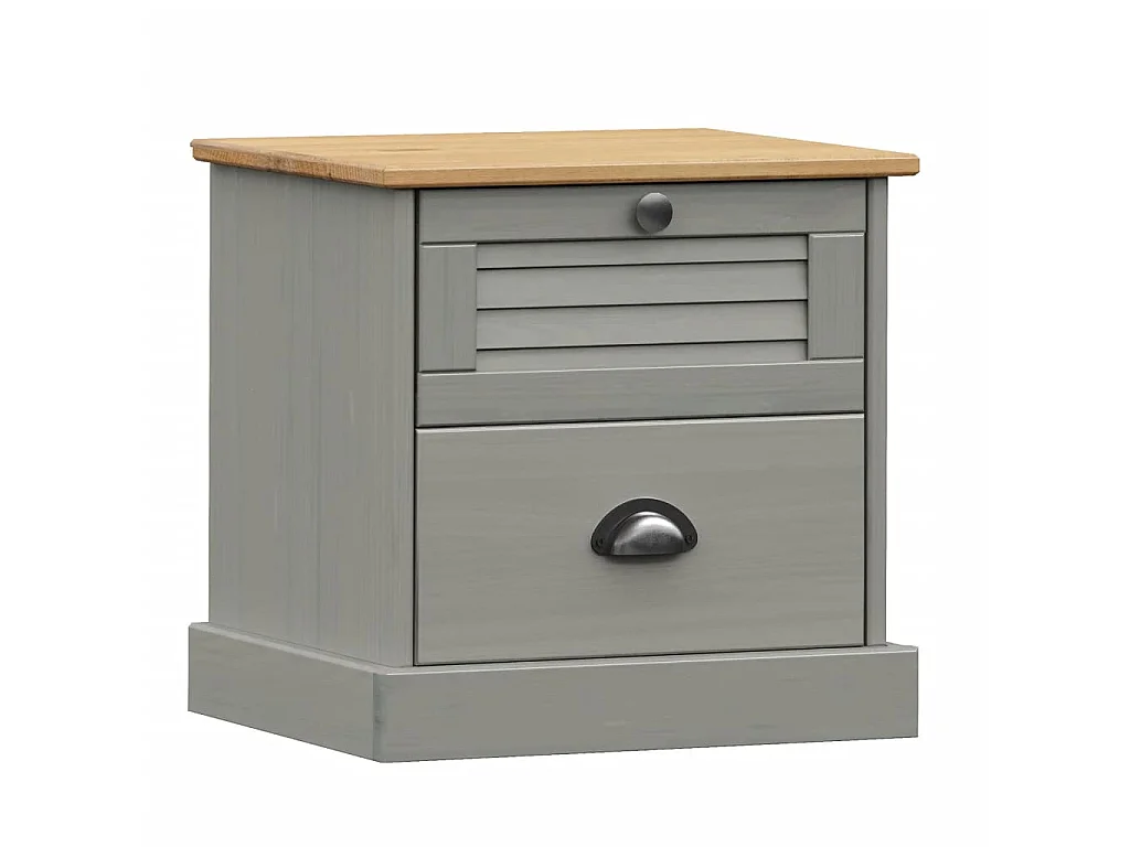 Mesa de cabeceira VIGO 42x35x42 cm pinho maciço cinzento