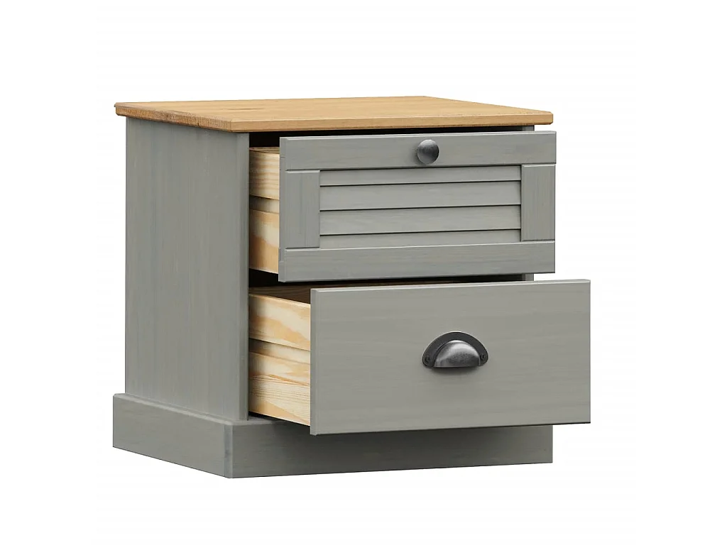 Mesa de cabeceira VIGO 42x35x42 cm pinho maciço cinzento