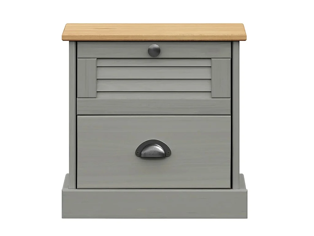 Mesa de cabeceira VIGO 42x35x42 cm pinho maciço cinzento