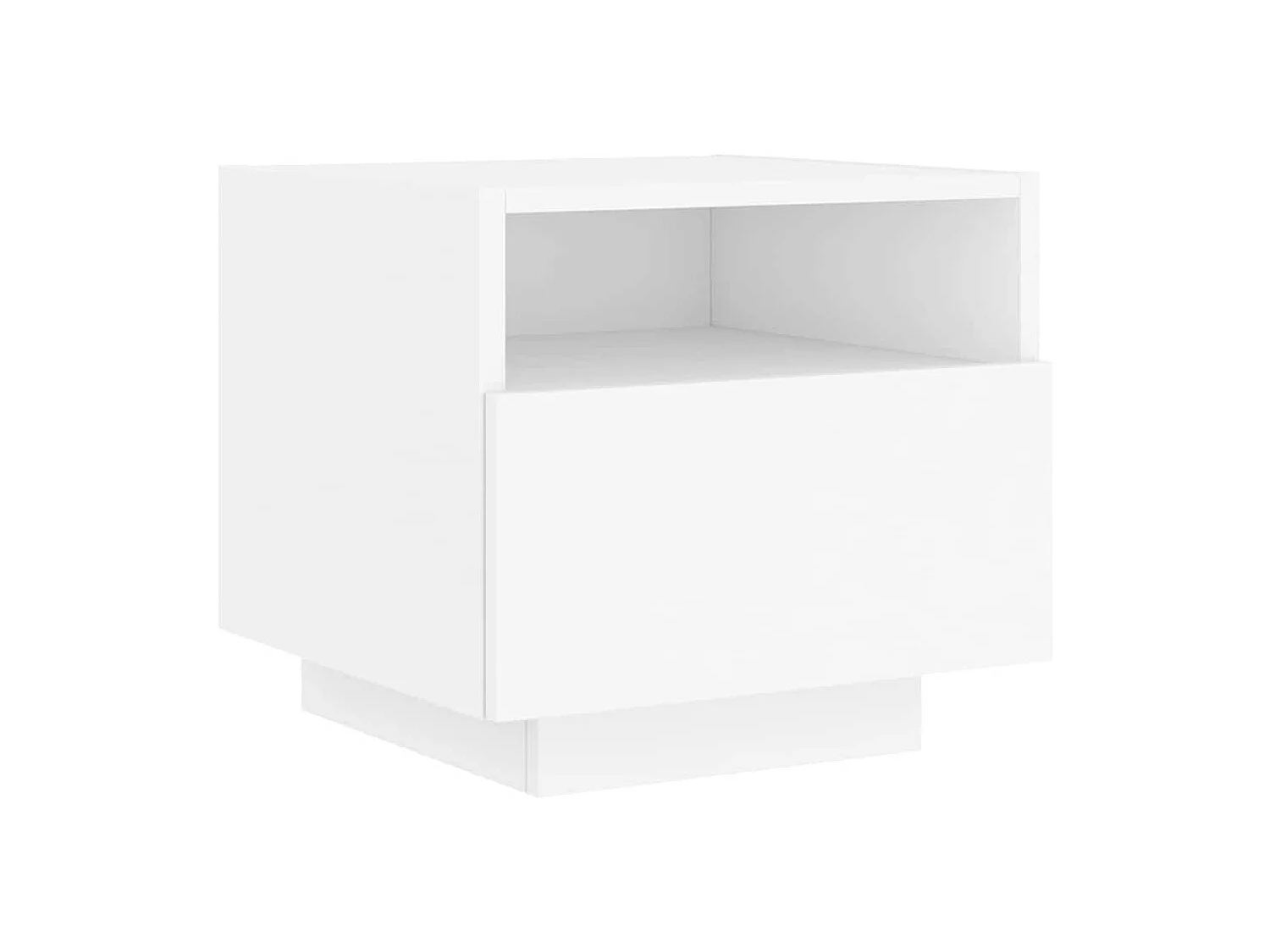 Nachtkastje met LED-verlichting 40x39x37 cm wit