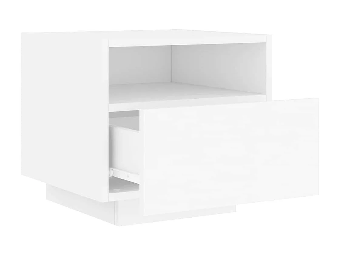 Nachtkastje met LED-verlichting 40x39x37 cm wit