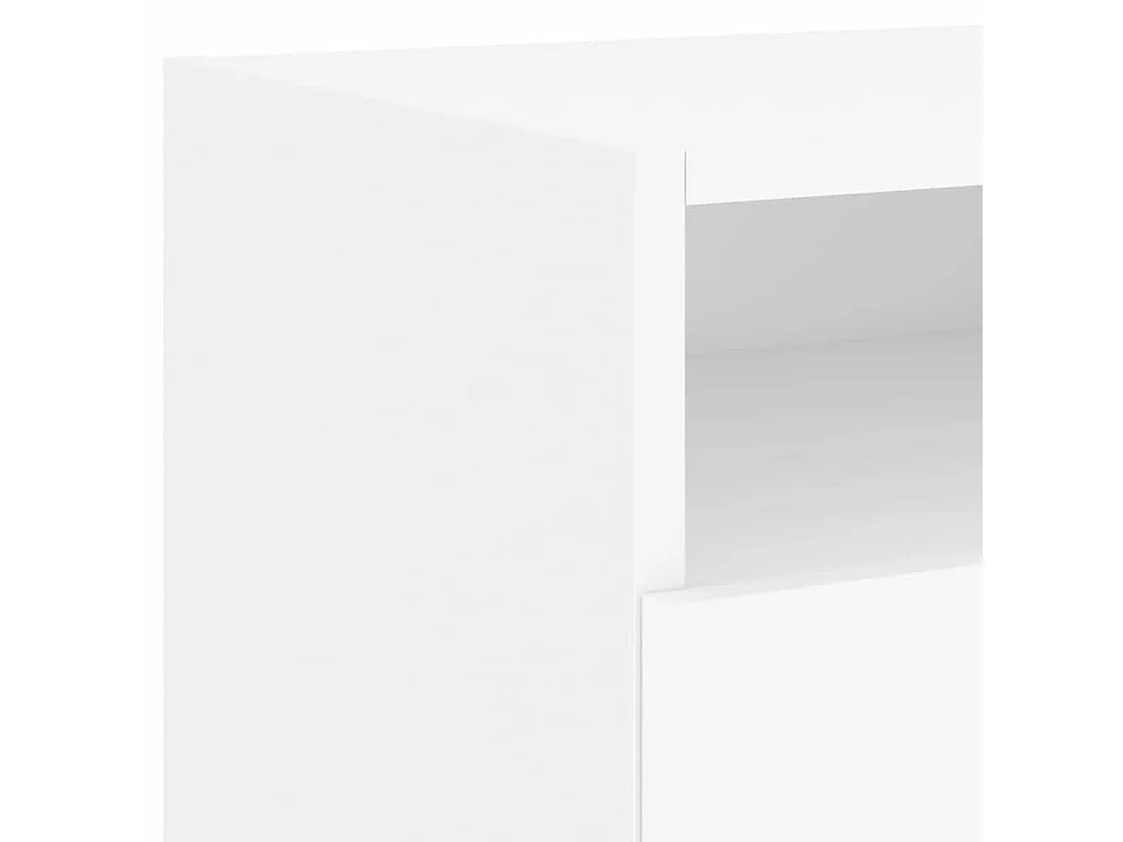 Nachtkastje met LED-verlichting 40x39x37 cm wit