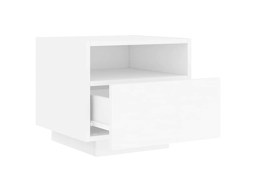 Nachtkastje met LED-verlichting 40x39x37 cm wit