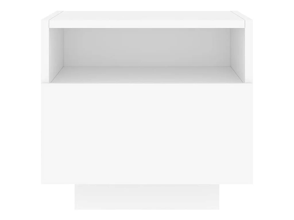 Nachtkastje met LED-verlichting 40x39x37 cm wit