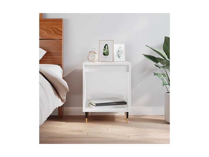 Table de chevet Blanc brillant 40x35x50 cm Bois d’ingénierie