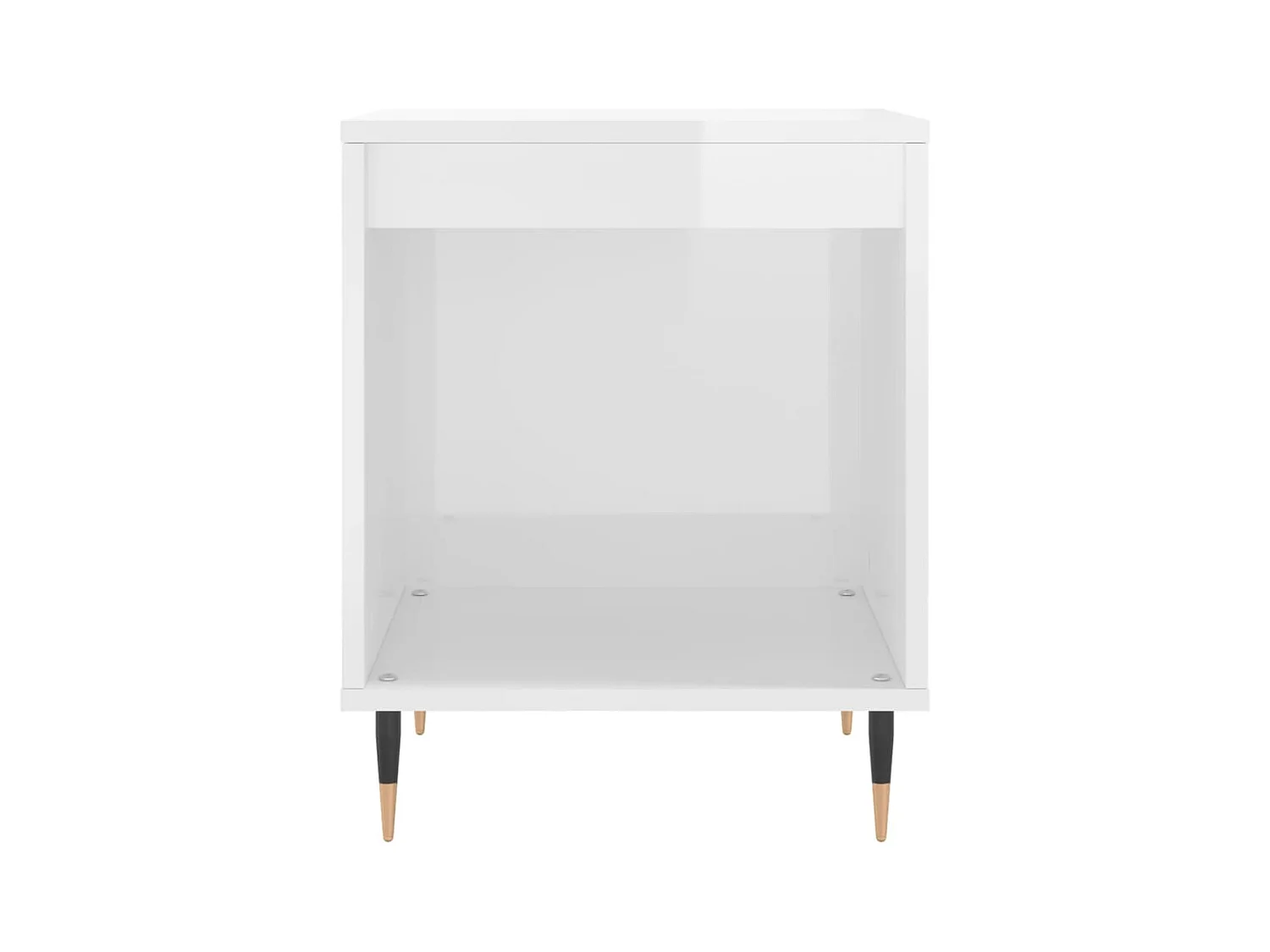 Comodino Bianco Lucido 40x35x50 cm in Legno Multistrato
