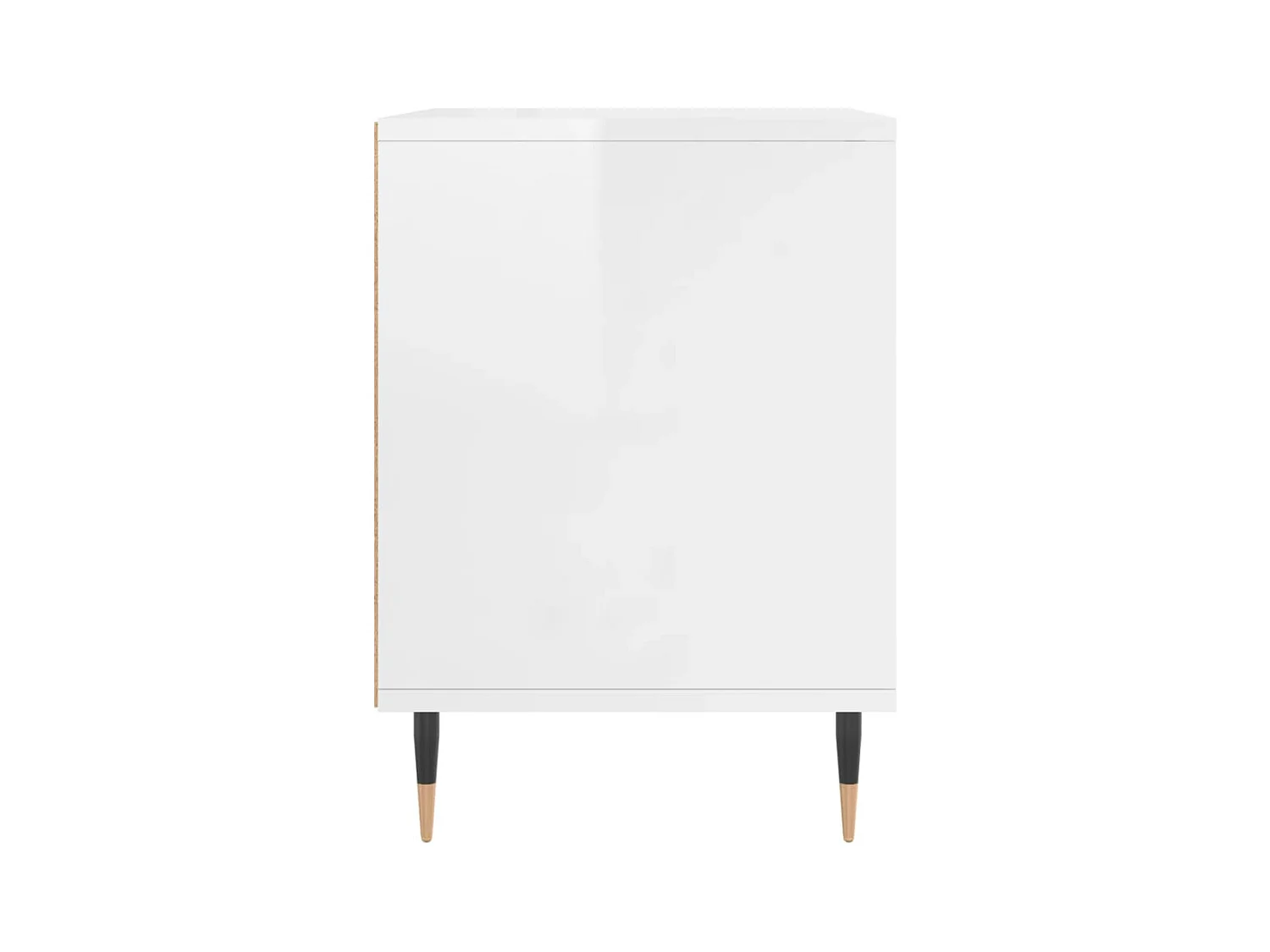 Comodino Bianco Lucido 40x35x50 cm in Legno Multistrato