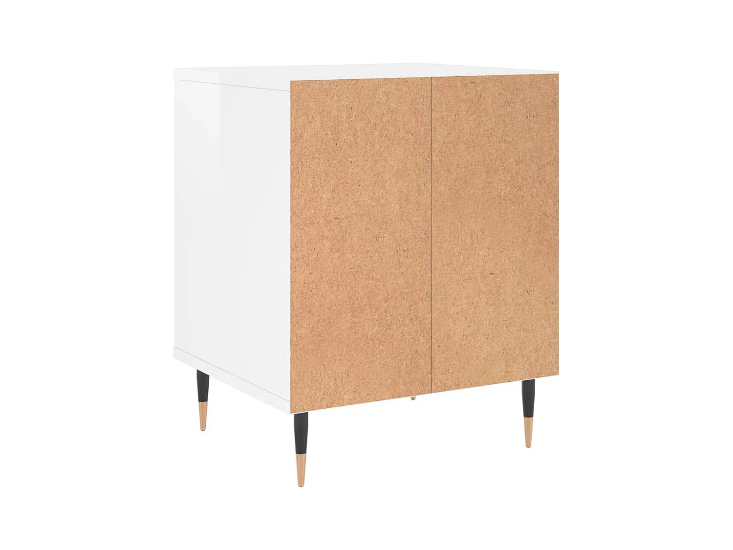 Comodino Bianco Lucido 40x35x50 cm in Legno Multistrato