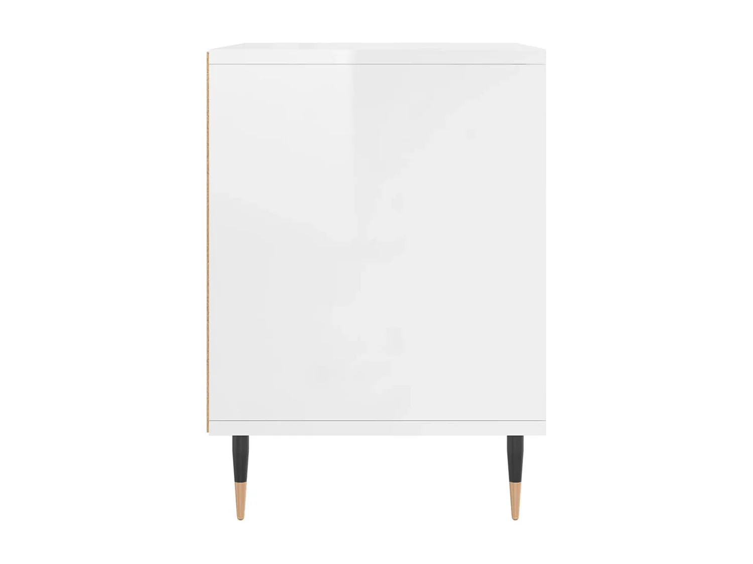 Mesita de noche madera de ingeniería blanco brillo 40x35x50 cm