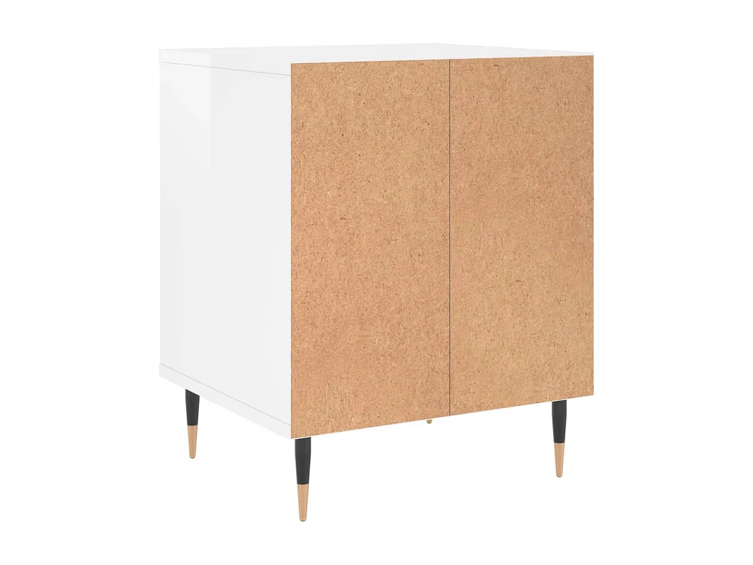 Mesita de noche madera de ingeniería blanco brillo 40x35x50 cm