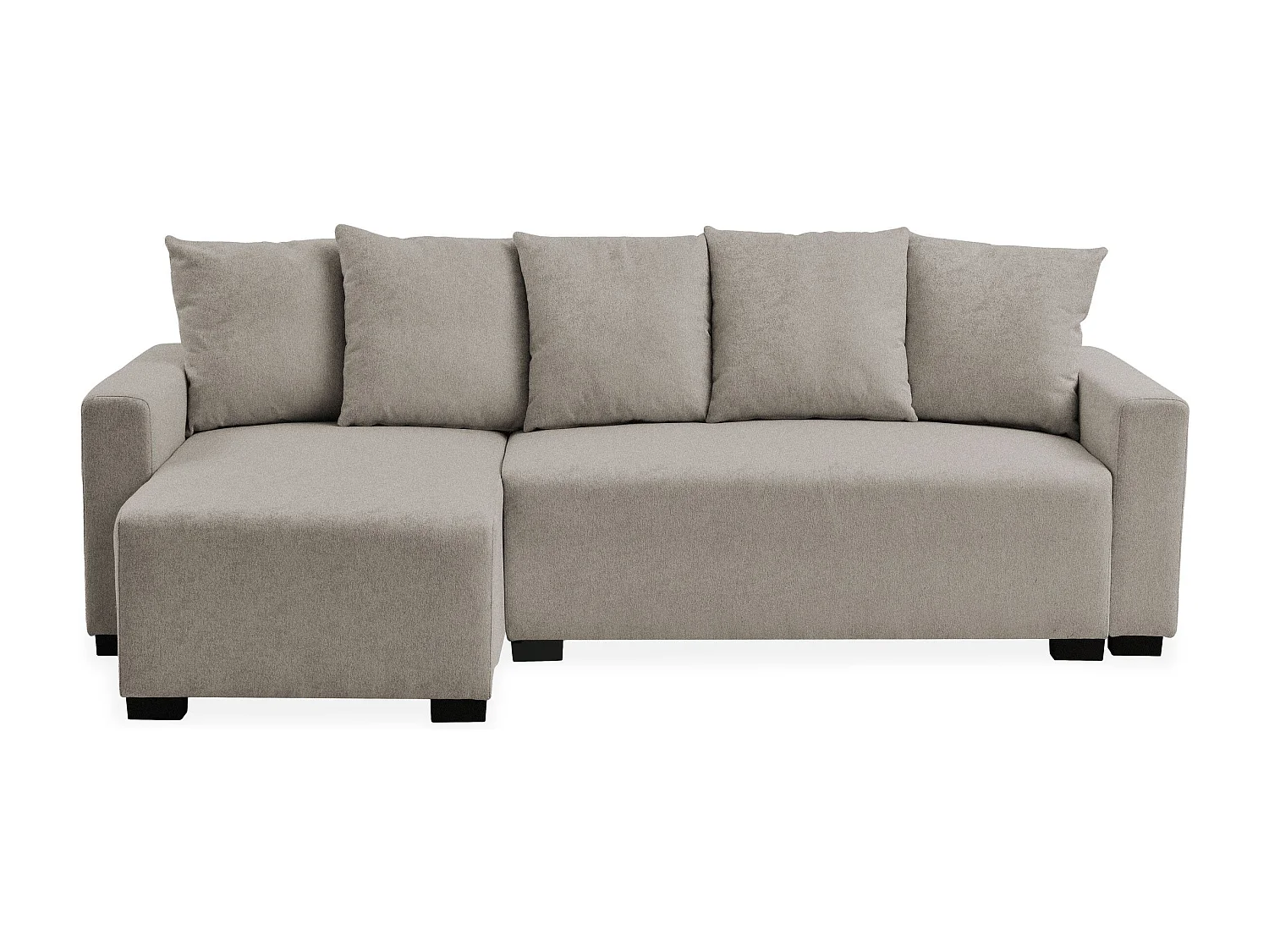 Canapé d'angle convertible moderne Gwendal Tissu Kaki