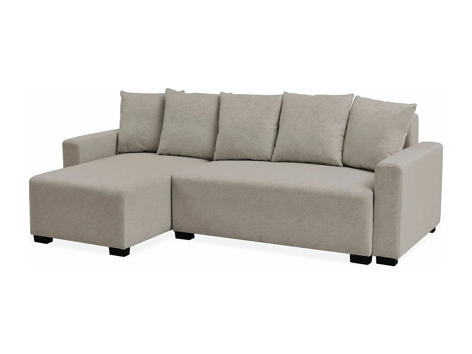 Canapé d'angle convertible moderne Gwendal Tissu Kaki