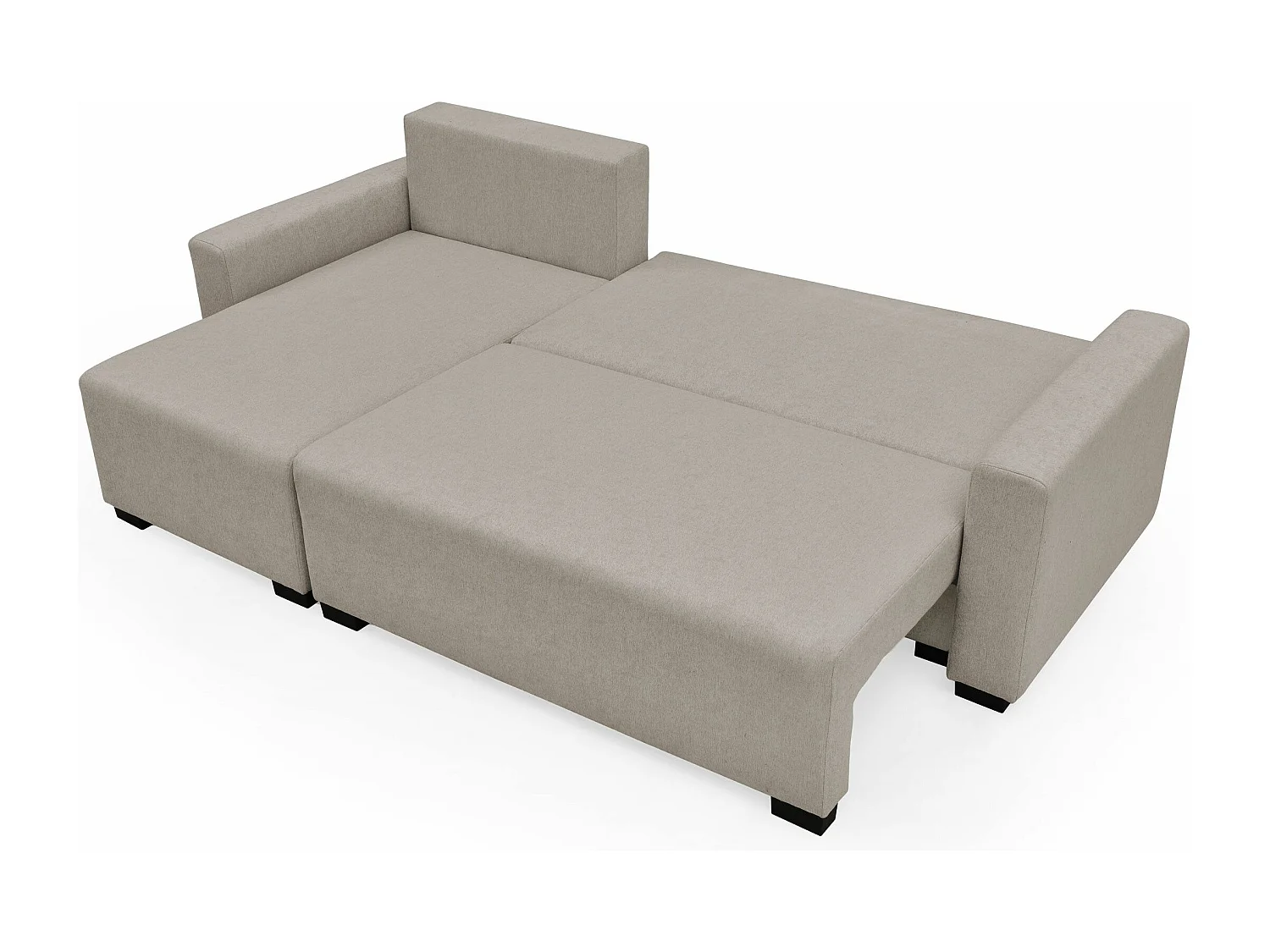 Canapé d'angle convertible moderne Gwendal Tissu Kaki