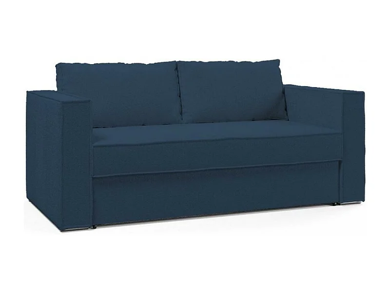 Canapé convertible EXPRESS IBIZA couchage 140 cm matelas 16 cm tissu tweed twist bleu nuit