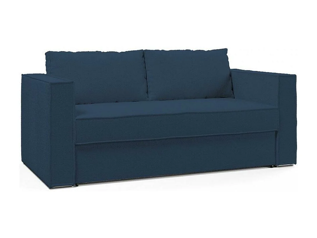 Canapé convertible EXPRESS IBIZA couchage 140 cm matelas 16 cm tissu tweed twist bleu nuit