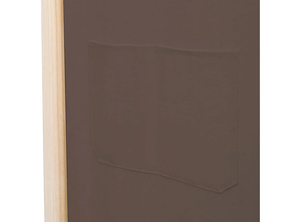 Biombo divisor de 4 paneles de tela marrón 160x170x4 cm