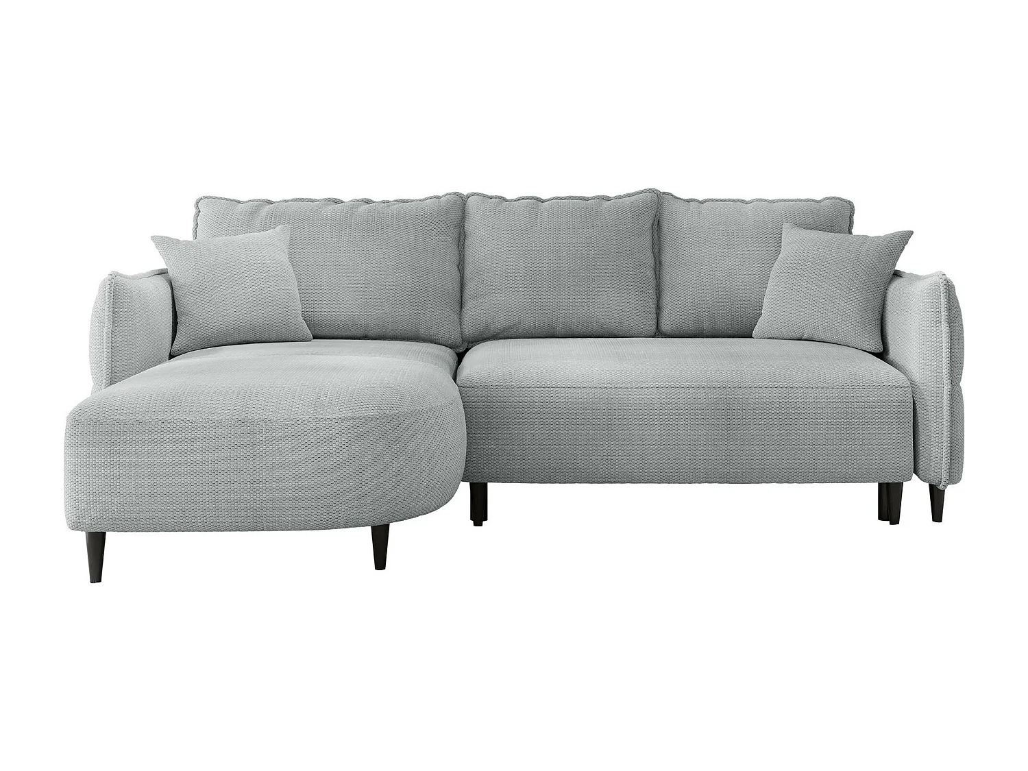 Canapé d'angle TrendyNest 101, Gris, Fonction de couchage, Boîte de literie, 244x165x76cm