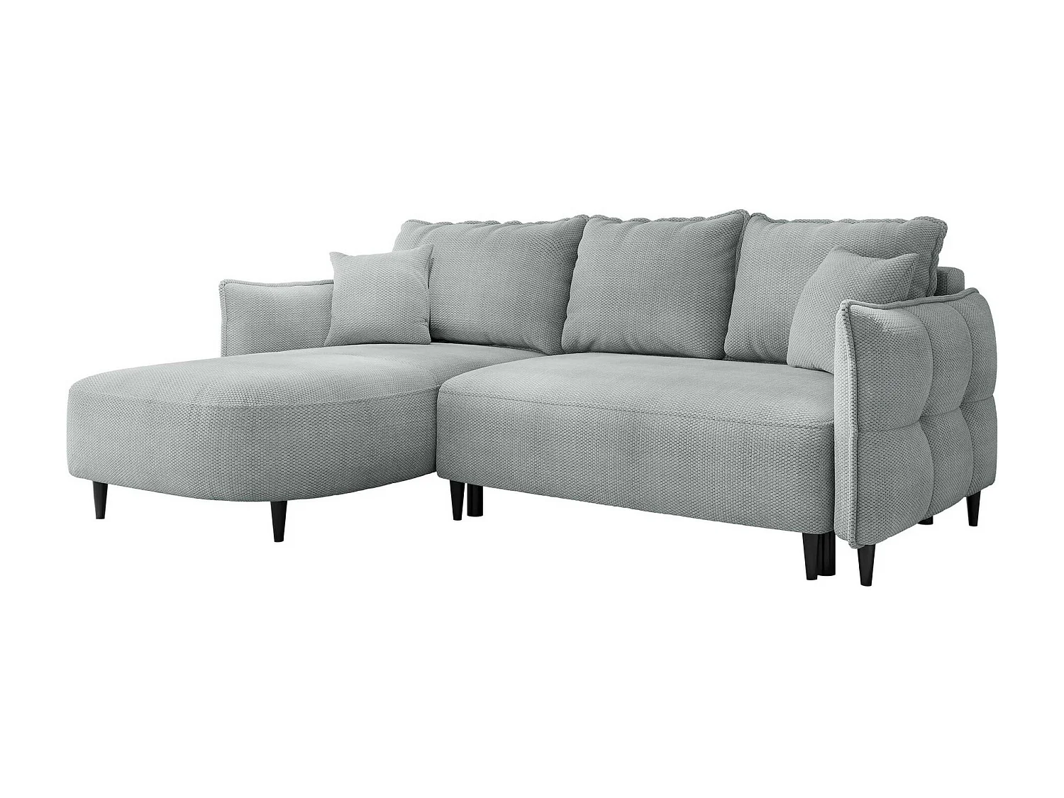 Canapé d'angle TrendyNest 101, Gris, Disponible, 244x165x76cm