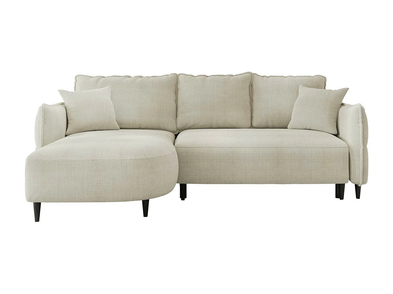 Canapé d'angle TrendyNest 101, Brun clair, Fonction de couchage, Boîte de literie, 244cm