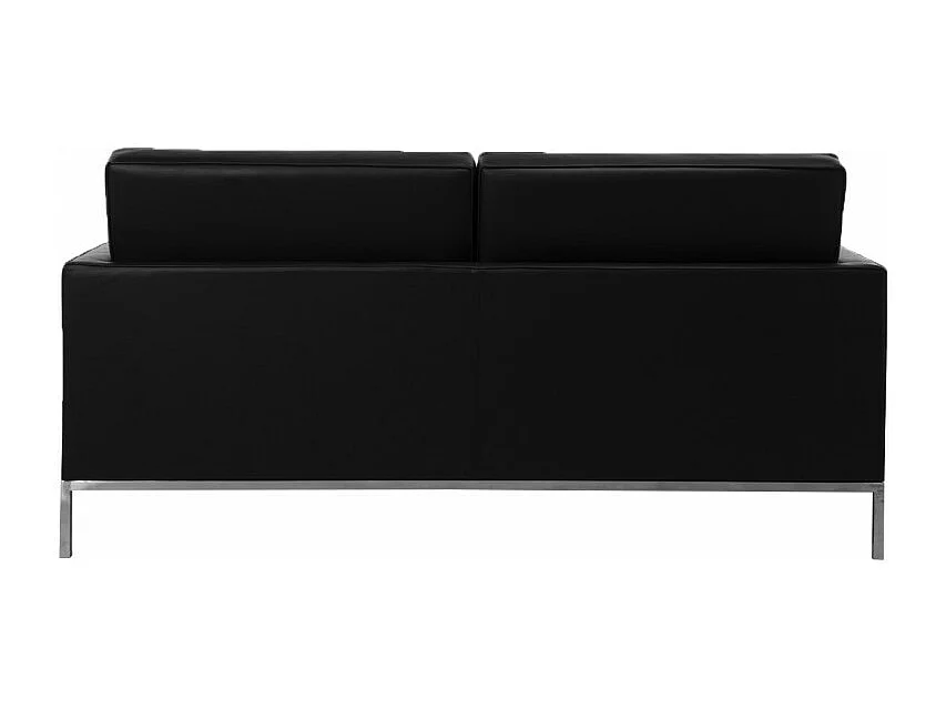 Canapé design 2 places capitonné cuir blanc Flora 145cm