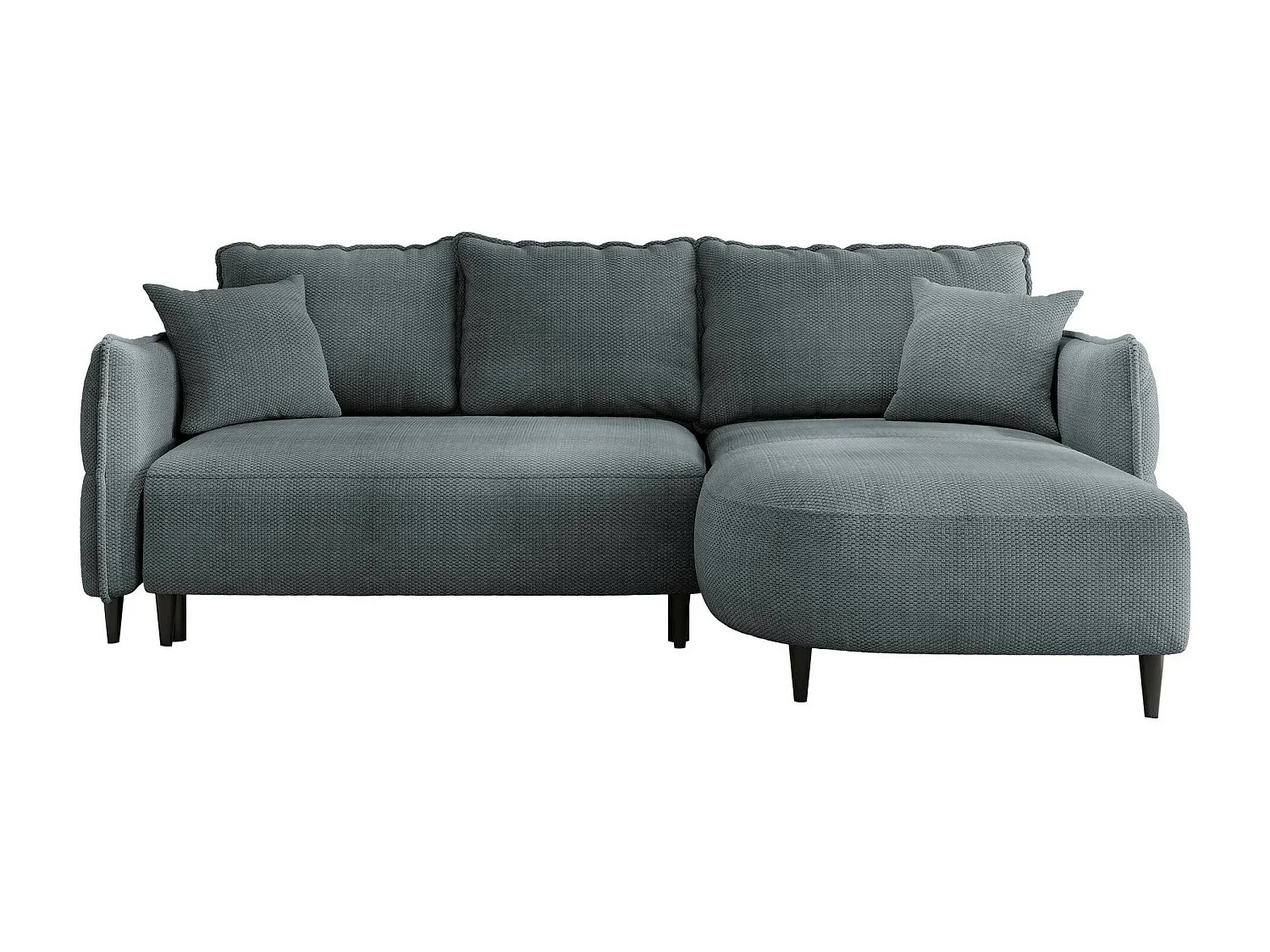 Canapé d'angle TrendyNest 101, Gris, Fonction de couchage, Boîte de literie, 244x165x76cm