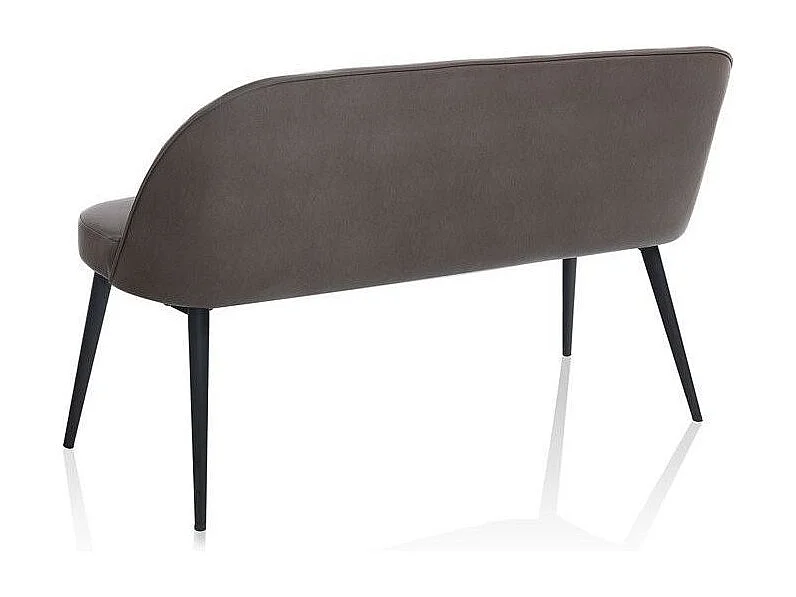 2-zitsbank in bruin kunstleer en zwarte metalen poten Tepra L 130 cm