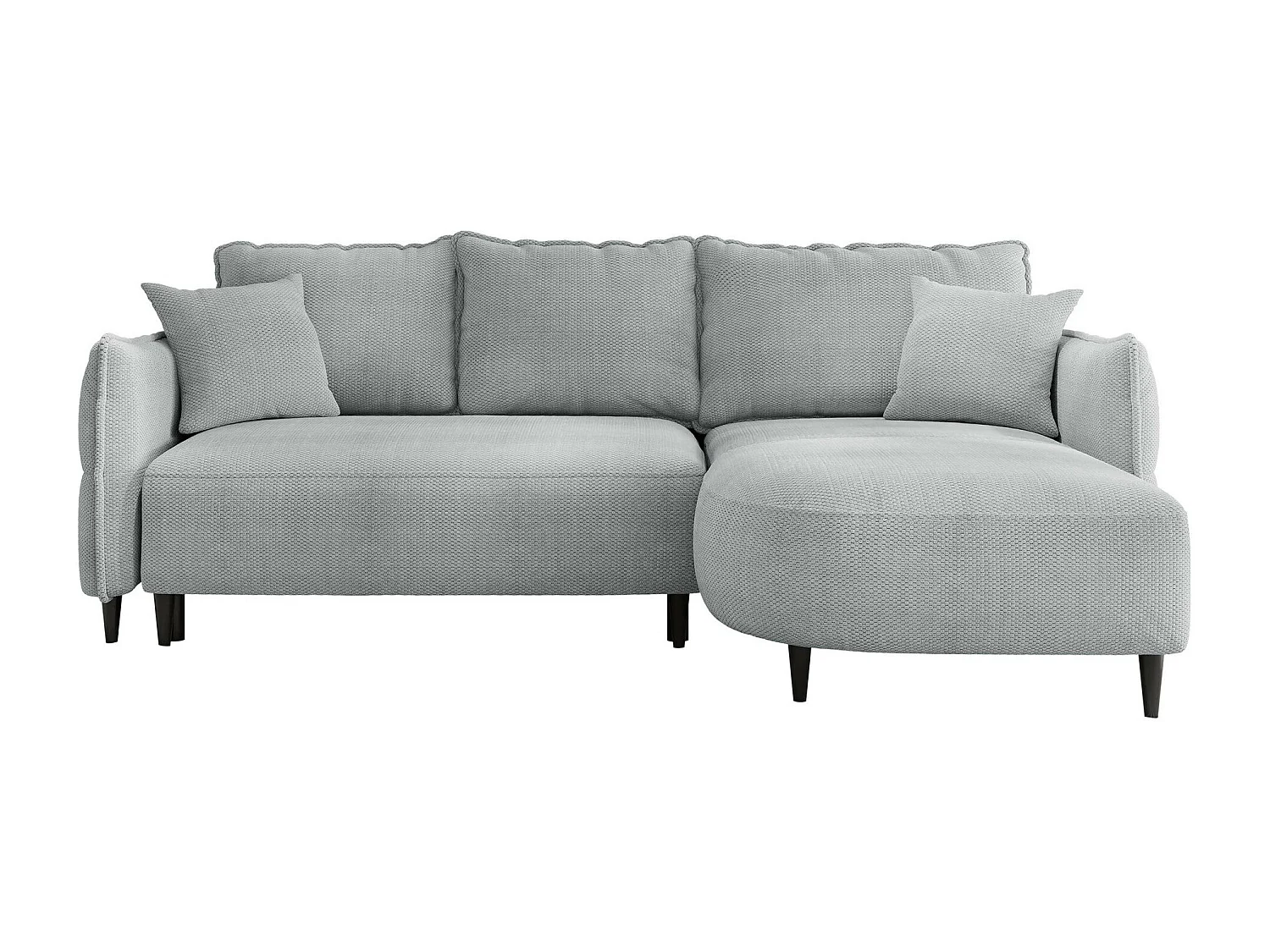 Canapé d'angle TrendyNest 101, Gris, Fonction de couchage, Boîte de literie, 244x165x76cm