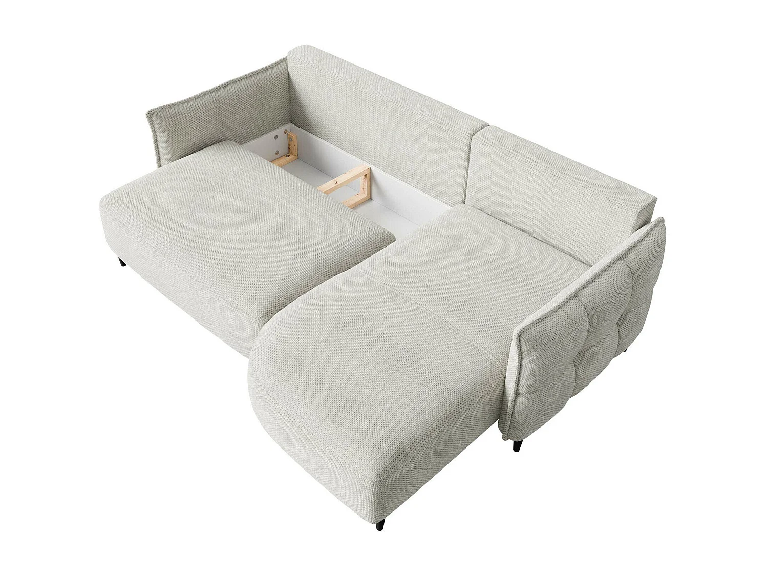 Canapé d'angle TrendyNest 101, Gris, Disponible, 244x165x76cm