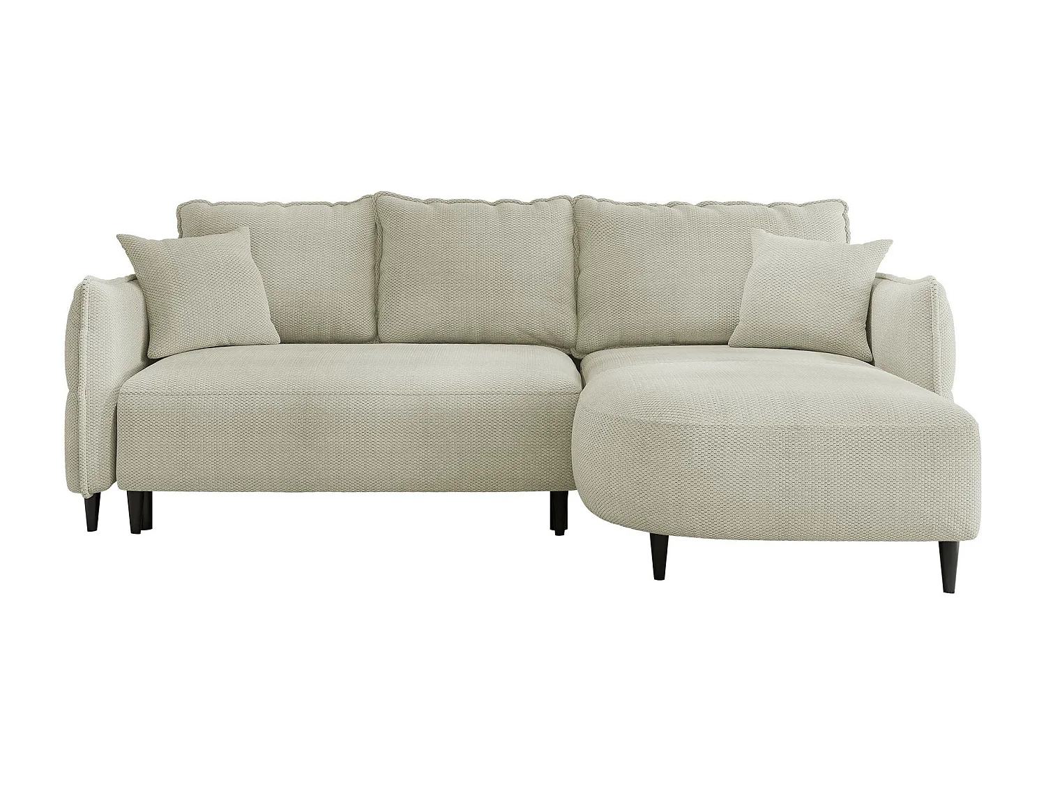 Canapé d'angle TrendyNest 101, Gris, Fonction de couchage, Boîte de literie, 244x165x76cm