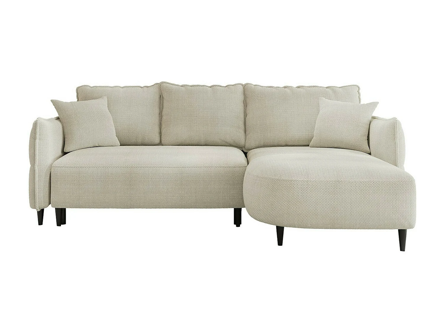 Canapé d'angle TrendyNest 101, Brun clair, Fonction de couchage, Boîte de literie, 244cm