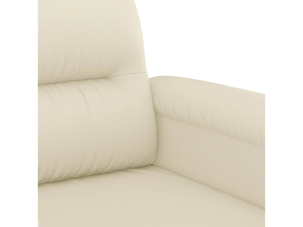 Ensemble de canapés 3 pcs avec coussins crème similicuir