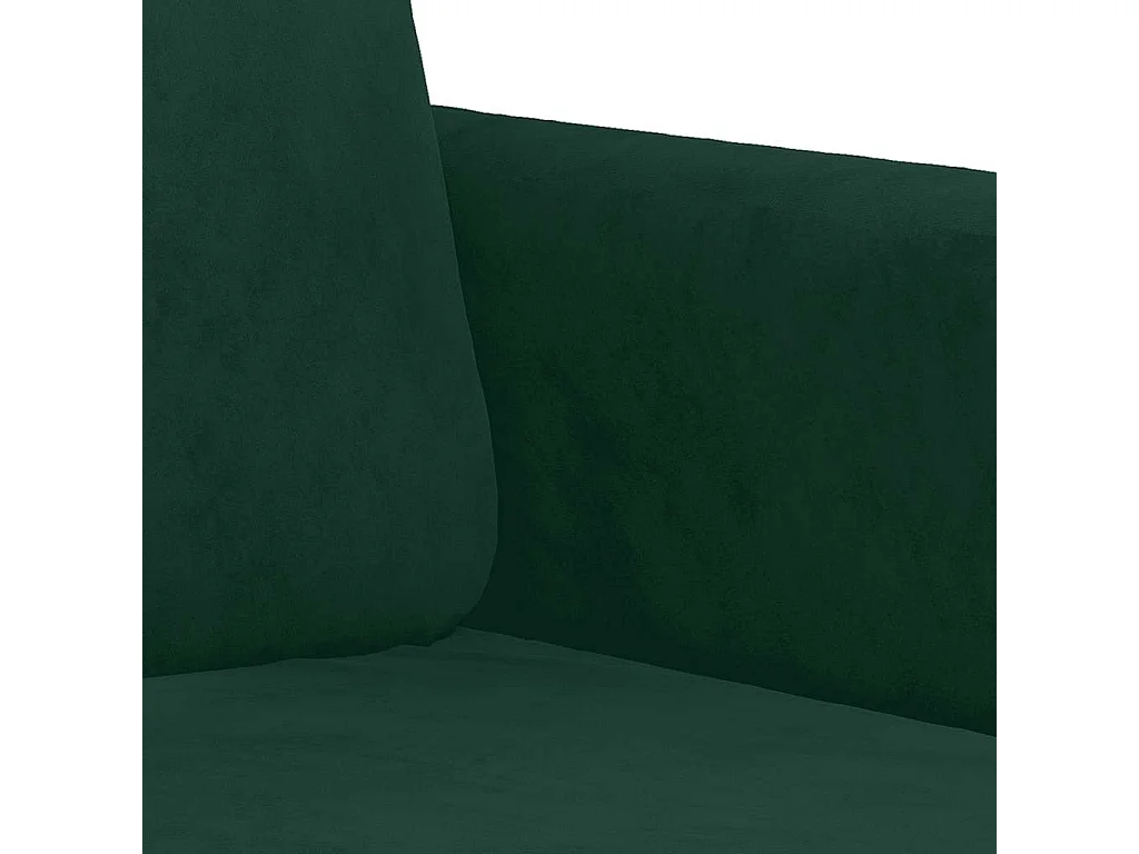 Set di Divani 3 pz con Cuscini Verde Scuro in Velluto
