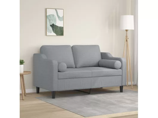 Kauf Unique 2-Sitzer-Sofa mit Zierkissen Hellgrau 120 cm Stoff