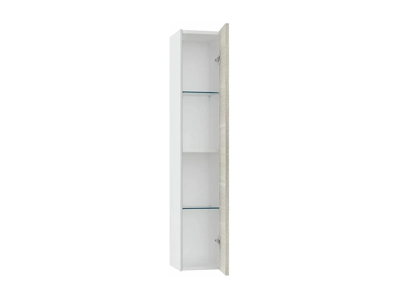Colonne de salle de bain laqué blanc et beige Lago L 25cm
