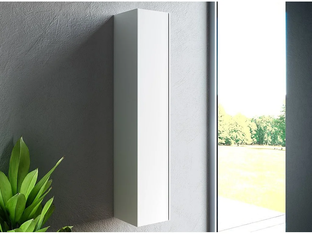 Colonne de salle de bain laqué blanc mat Lago L 25cm