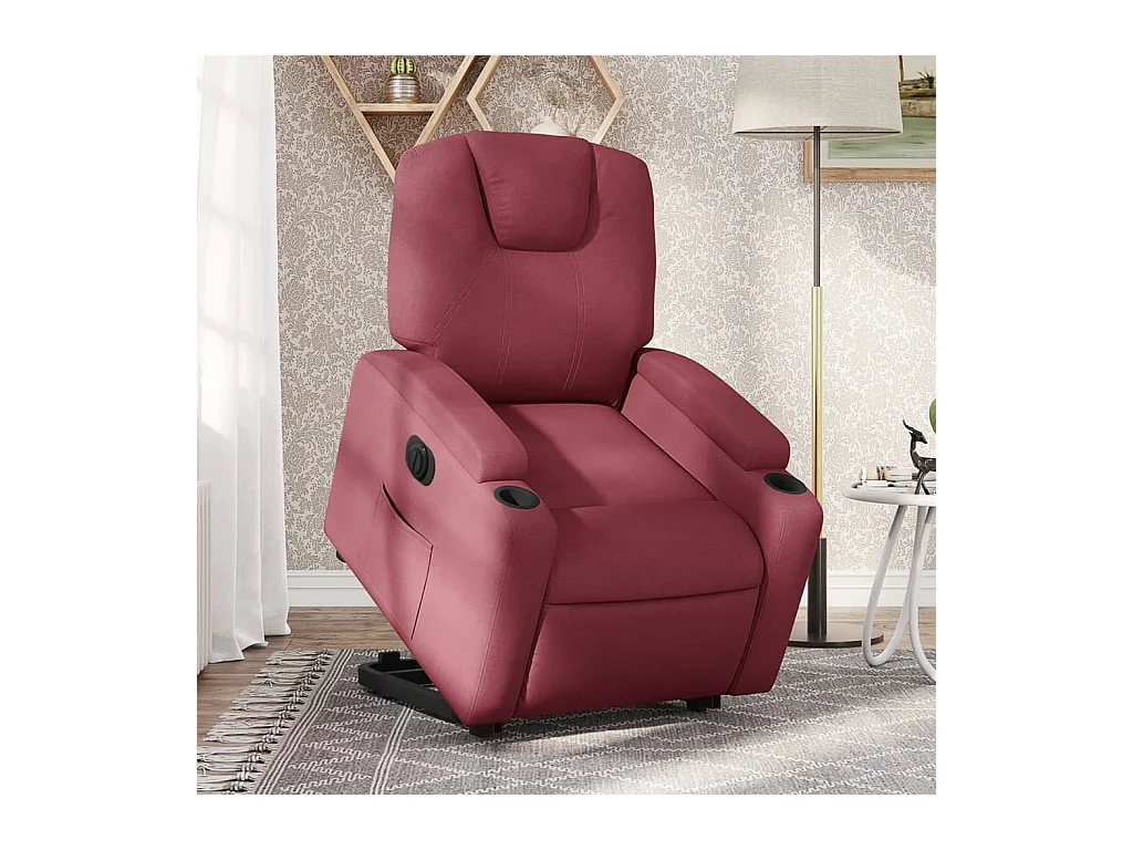 Fauteuil inclinable électrique rouge bordeaux tissu