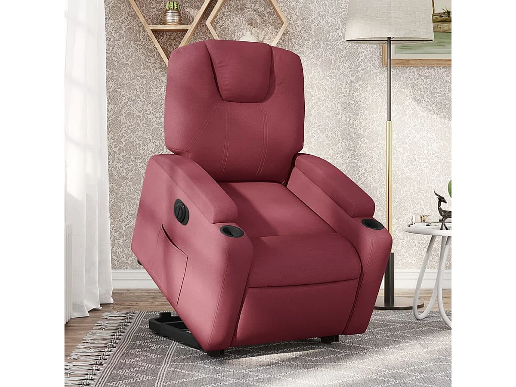 Fauteuil inclinable électrique rouge bordeaux tissu