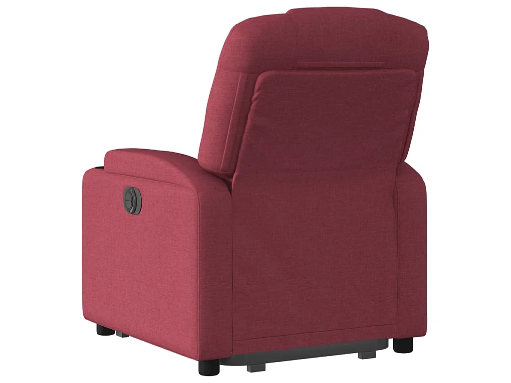 Poltrona reclinável elevatória elétrica tecido vermelho-tinto