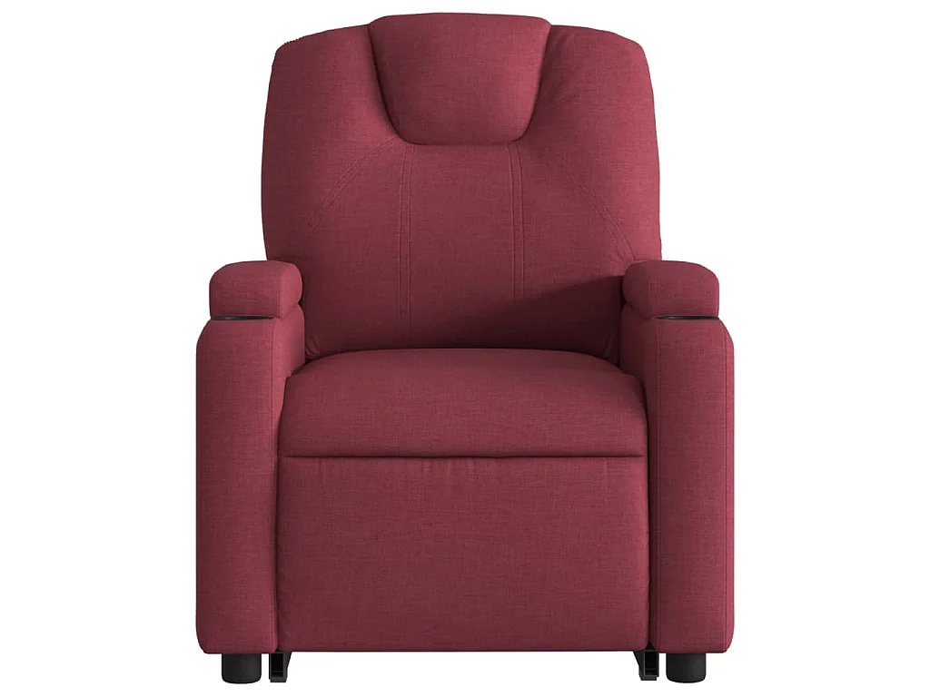 Poltrona reclinável elevatória elétrica tecido vermelho-tinto