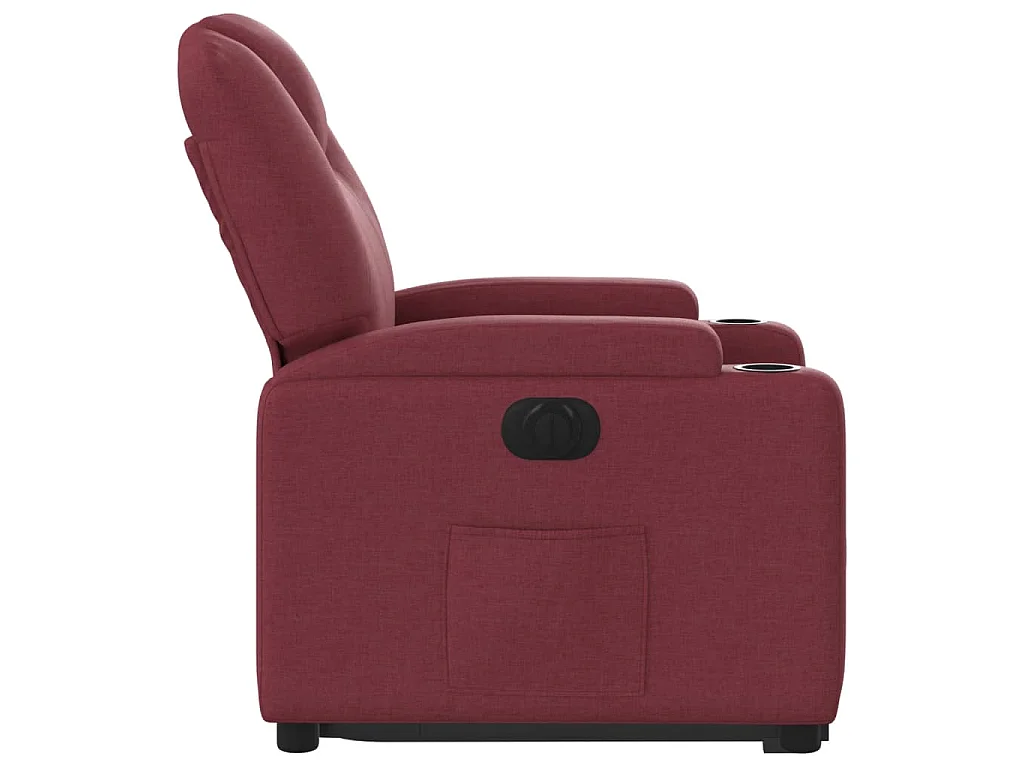 Poltrona reclinável elevatória elétrica tecido vermelho-tinto