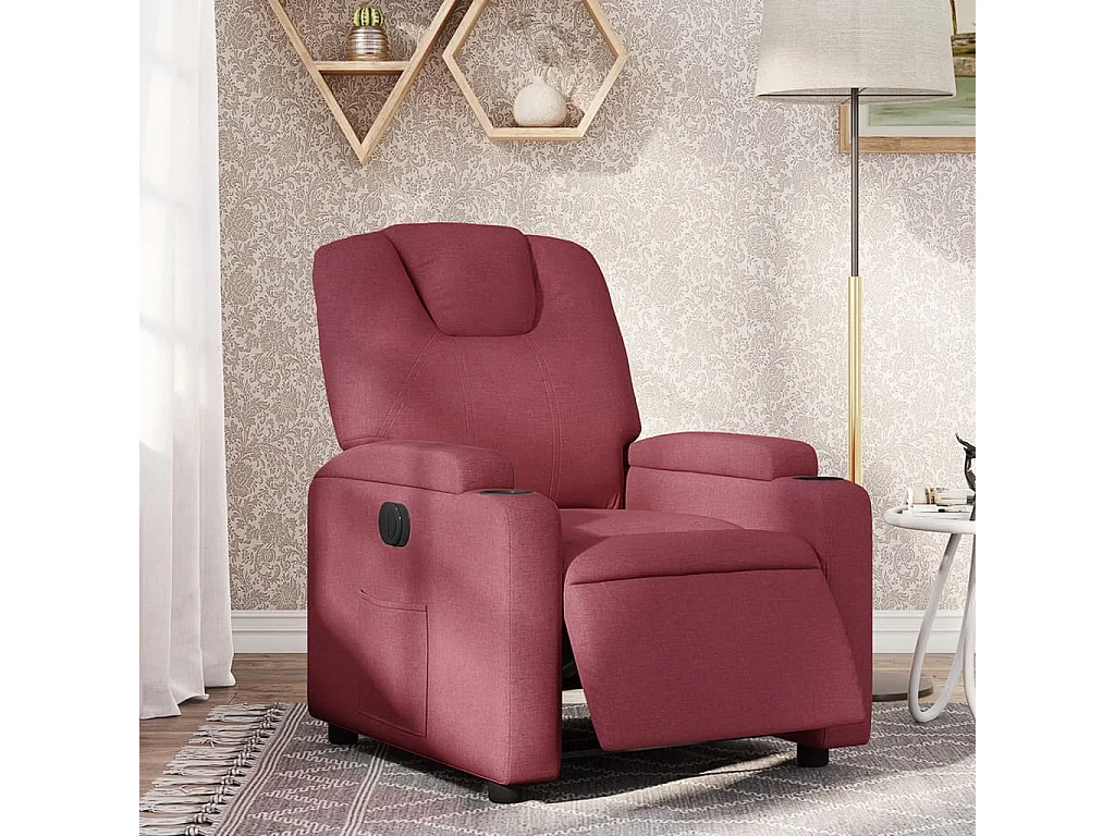Fauteuil inclinable électrique Rouge bordeaux Tissu
