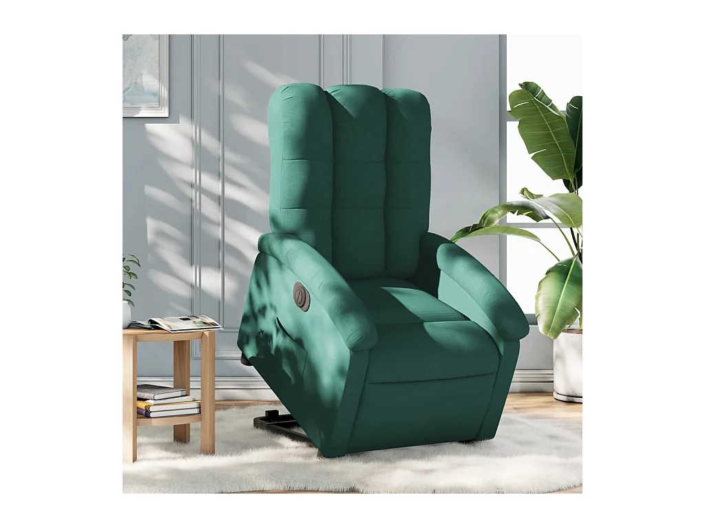 Fauteuil inclinable électrique vert foncé tissu