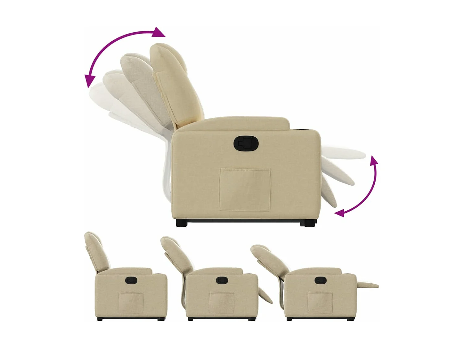 Fauteuil inclinable Crème Tissu