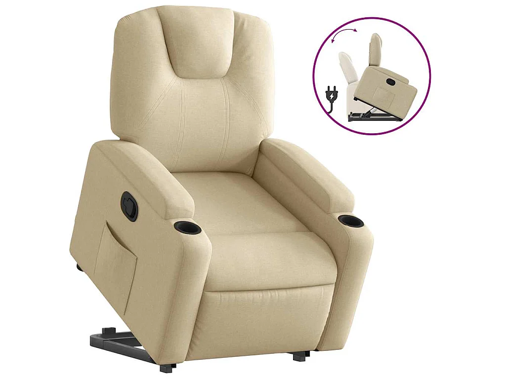 Fauteuil inclinable Crème Tissu