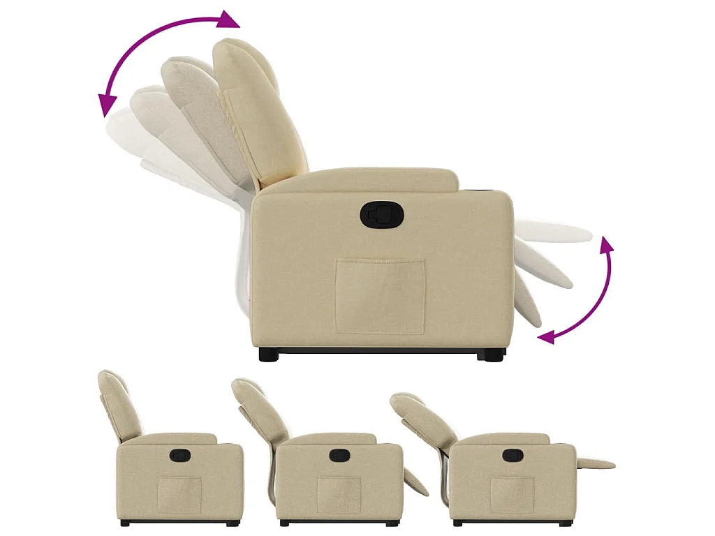 Fauteuil inclinable Crème Tissu