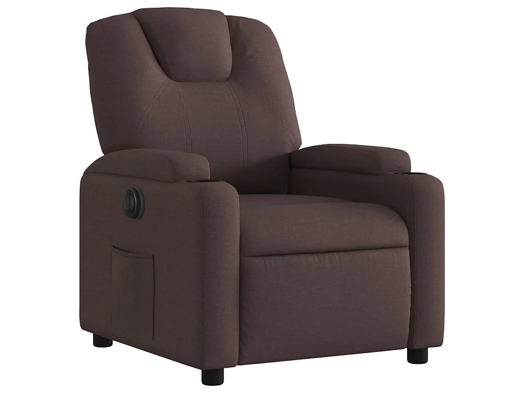 Fauteuil inclinable électrique Marron foncé Tissu