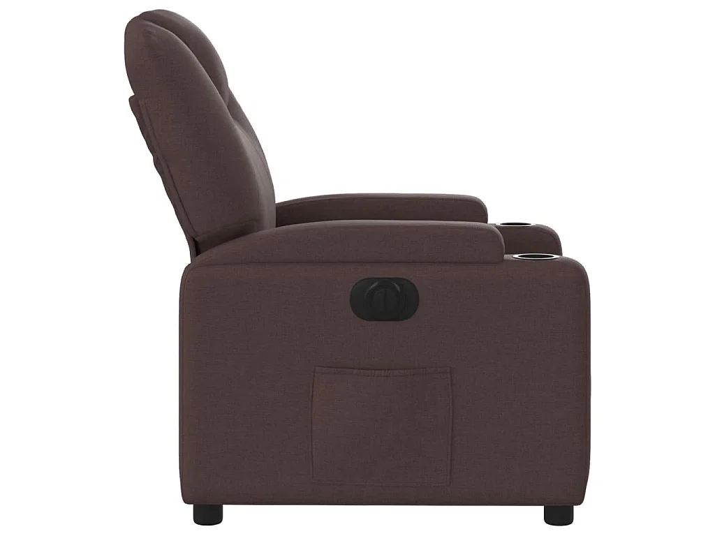 Fauteuil inclinable électrique Marron foncé Tissu
